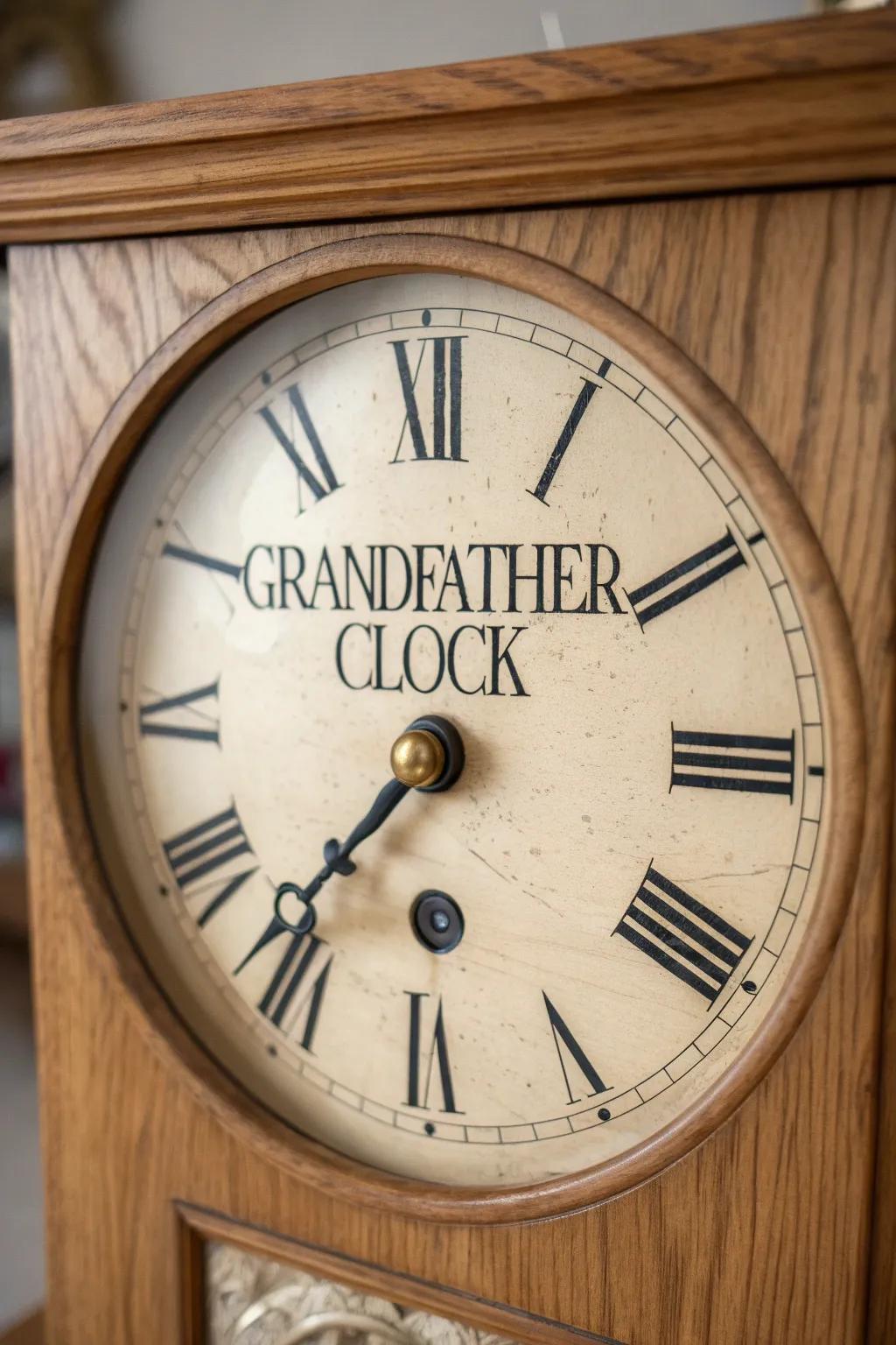 Painted clock face in ivory + deep charcoal—high contrast, subtly chippy, and beautifully timeless.