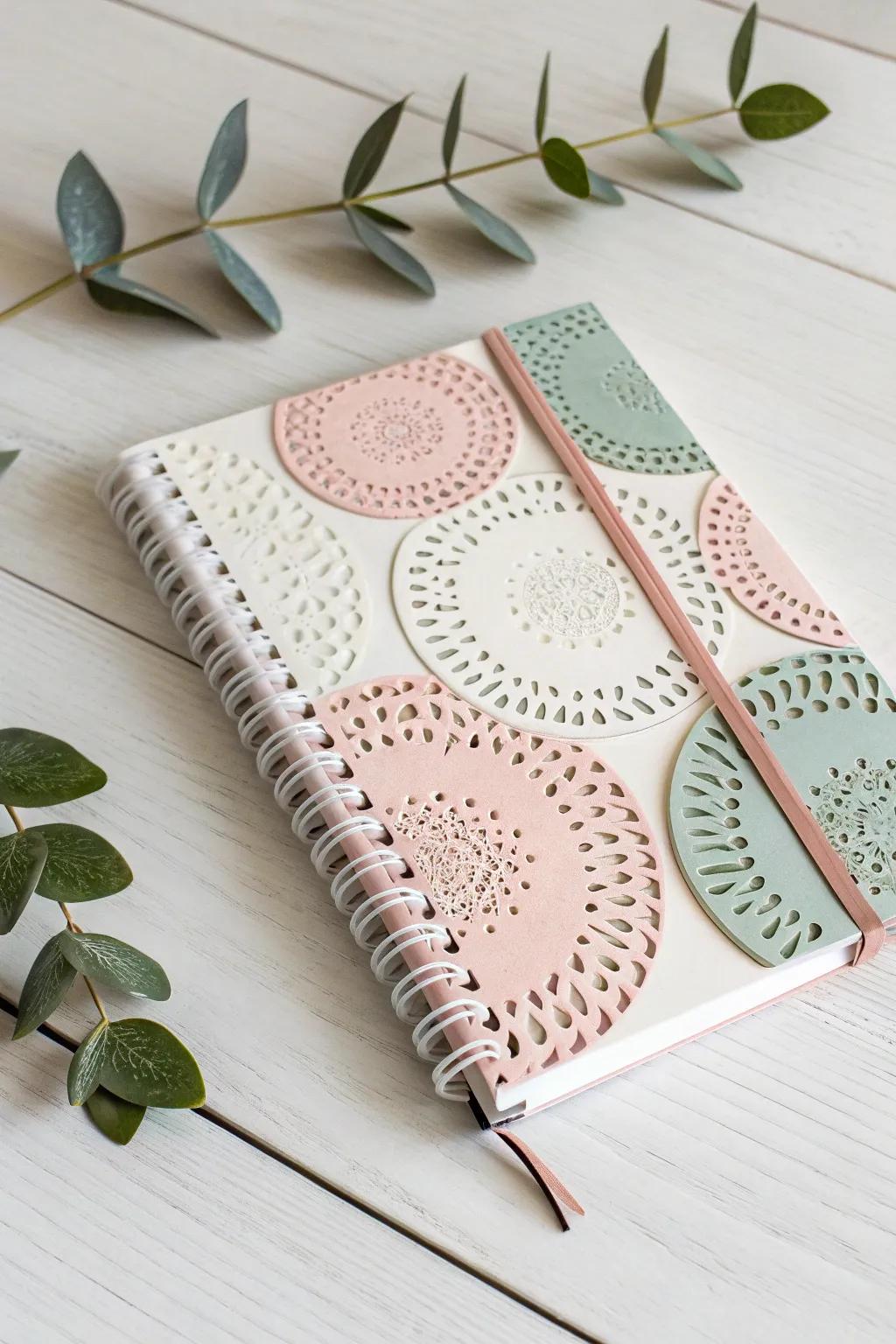 Transform ordinary into extraordinary with personalized punched paper designs on your notebooks.