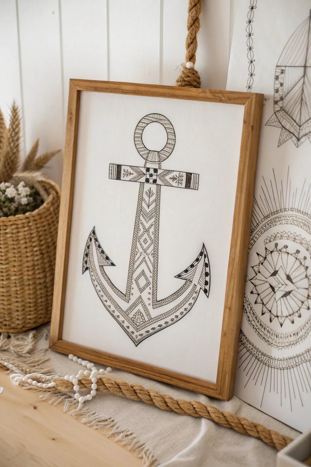 Discover the elegance of geometric patterns in anchor art, where precision meets artistry.
