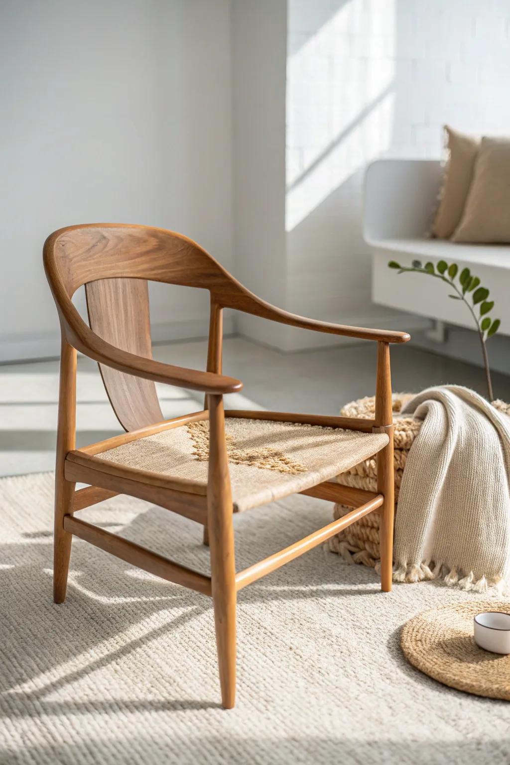 Honeycomb cutouts turn this minimalist oak chair into a bold, airy statement piece.
