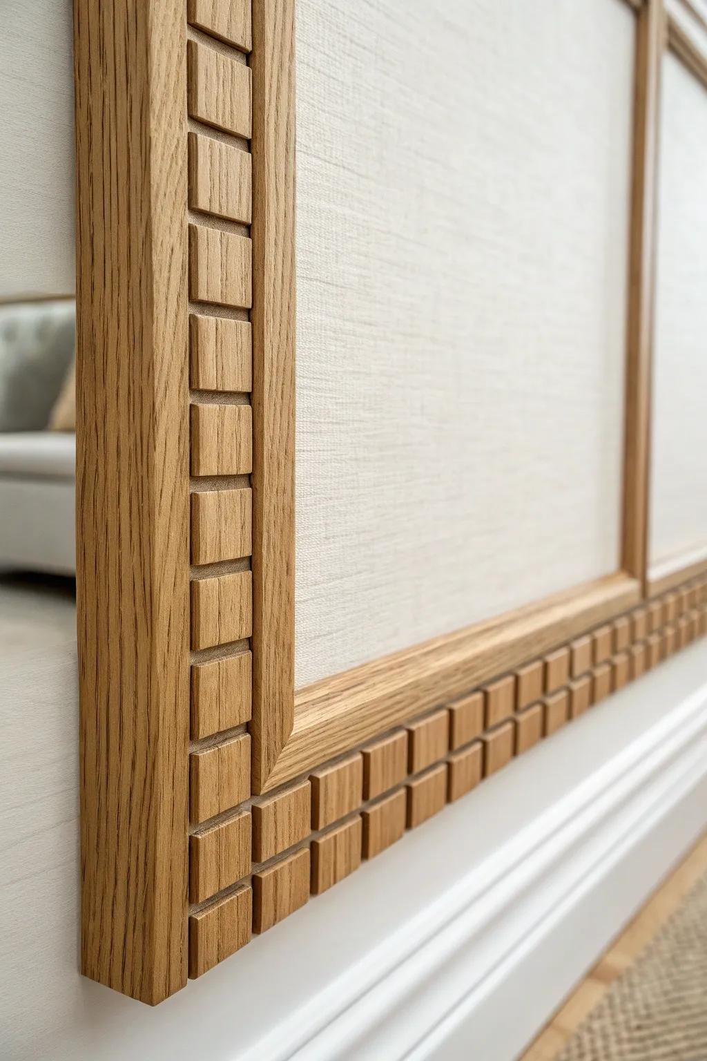 Skinny lattice trim creates a budget-friendly panel look with crisp, modern Scandinavian lines.