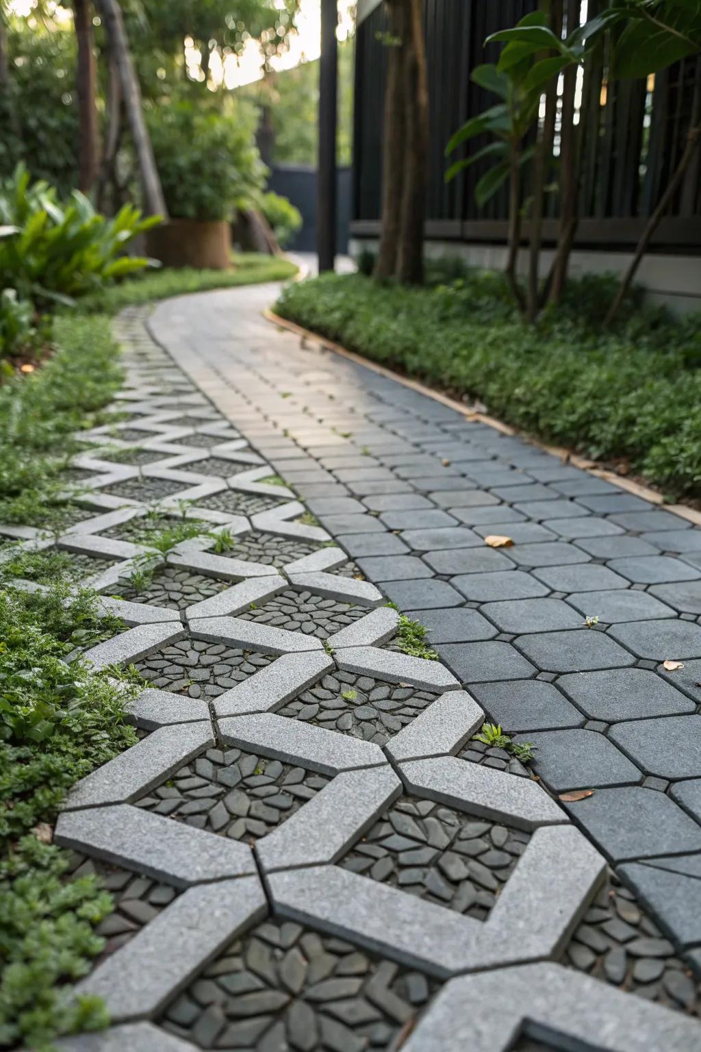 Capture rainwater effortlessly with stylish porous paving—where functionality meets modern design.