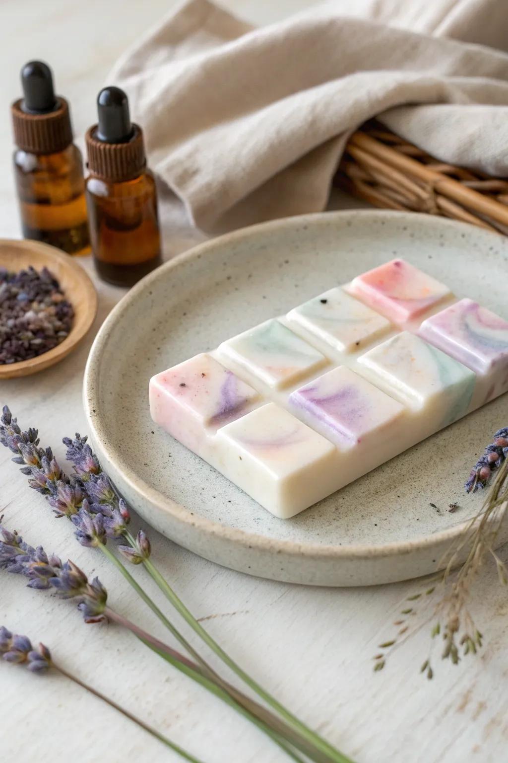 Elevate your home fragrance game with handcrafted wax melts that blend simplicity and natural elegance.