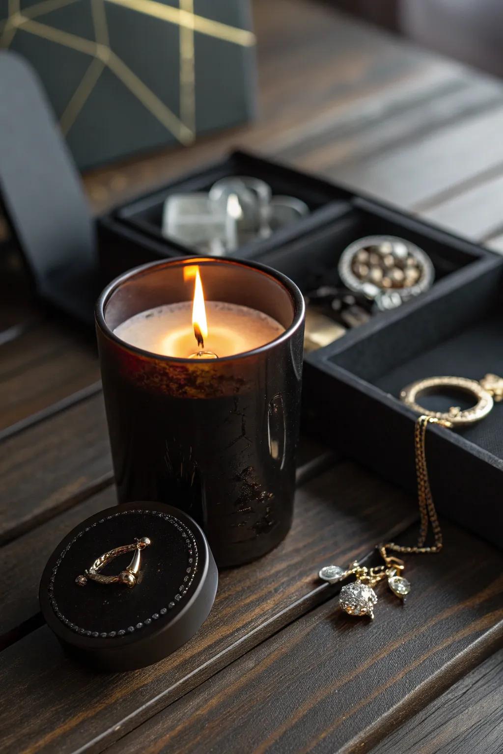 Unveil the mystery: a candle with a hidden surprise just for him.