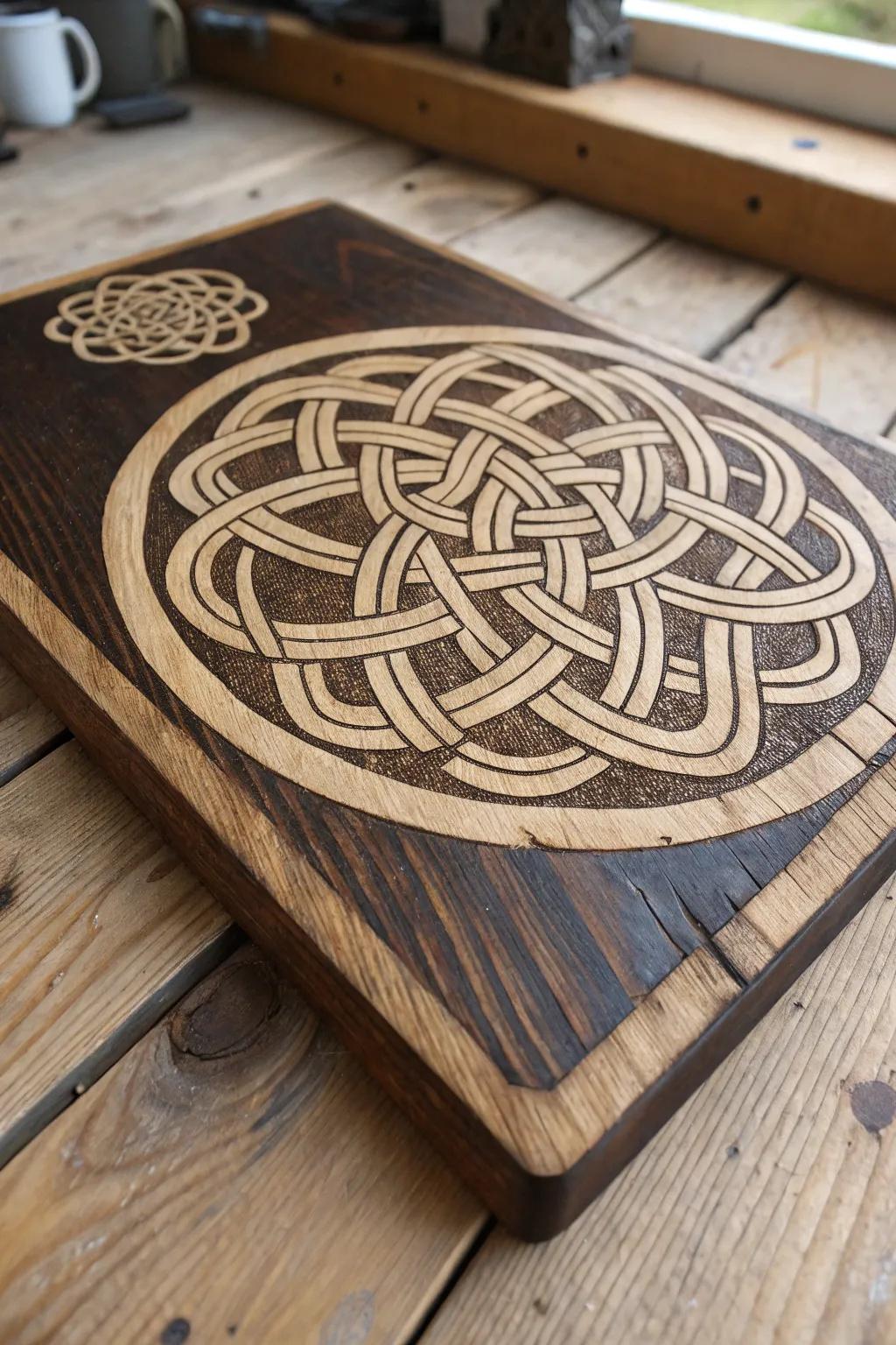Unlock the allure of ancient artistry with intricate Celtic knots, perfect for your next wood burning project.