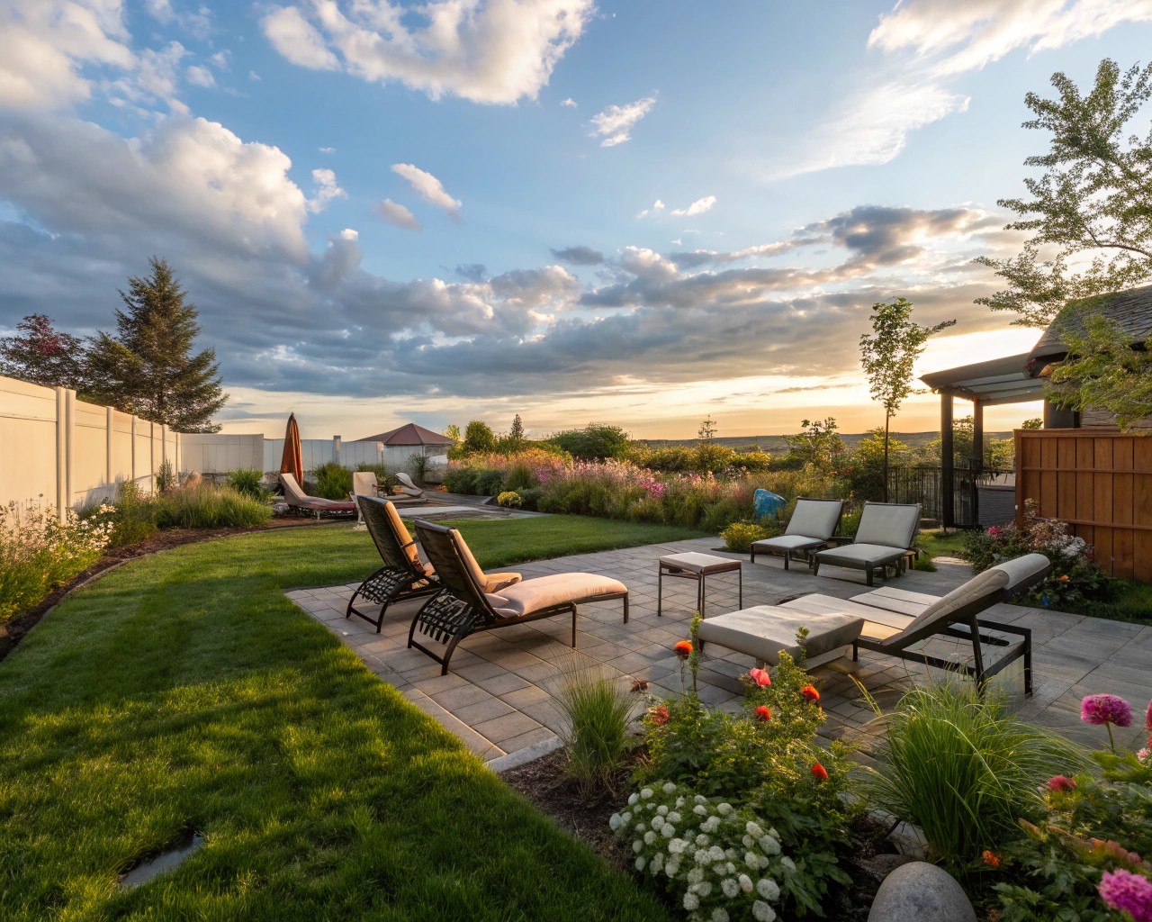 Afternoon gardens create tranquil spaces for relaxation, capturing the warmth of the setting sun.