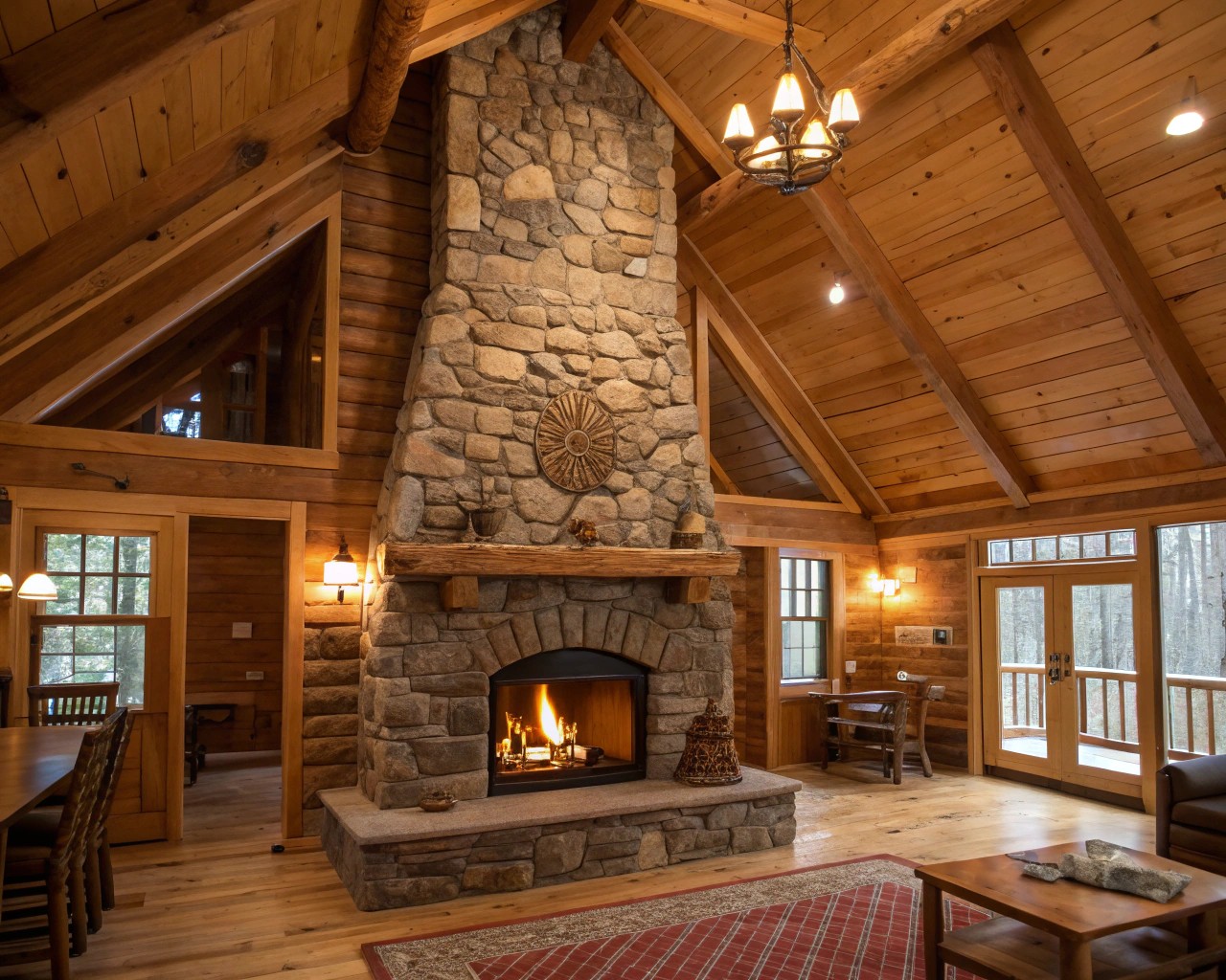 Architectural features that enhance cabin-style homes.