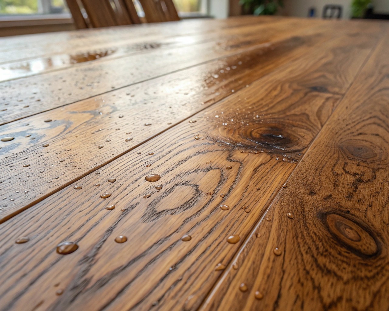 Oiled wood offers a natural, tactile feel with visible grain and a warm, matte finish.