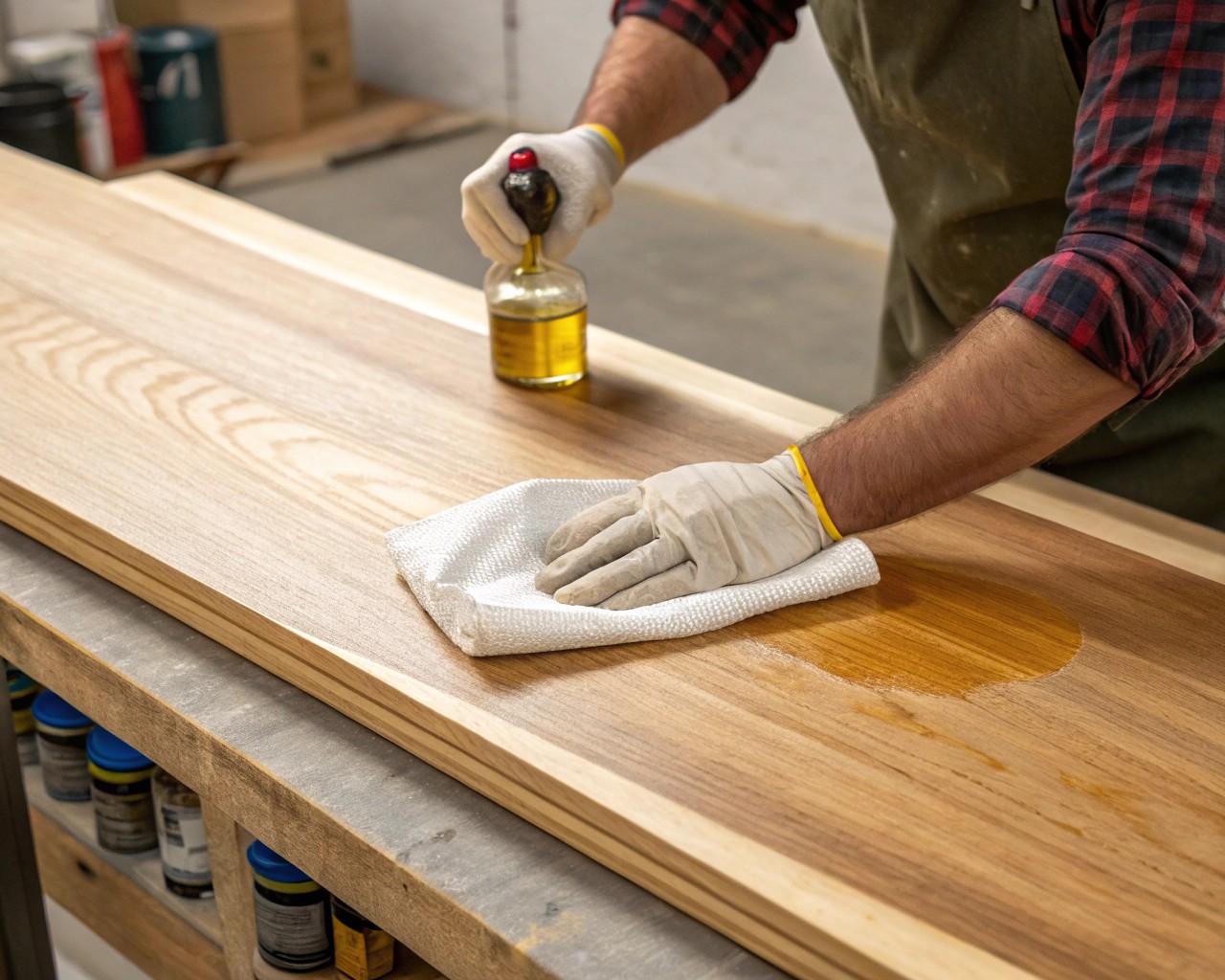 Re-oiling a wooden table involves a simple step-by-step process, enhancing its natural beauty.