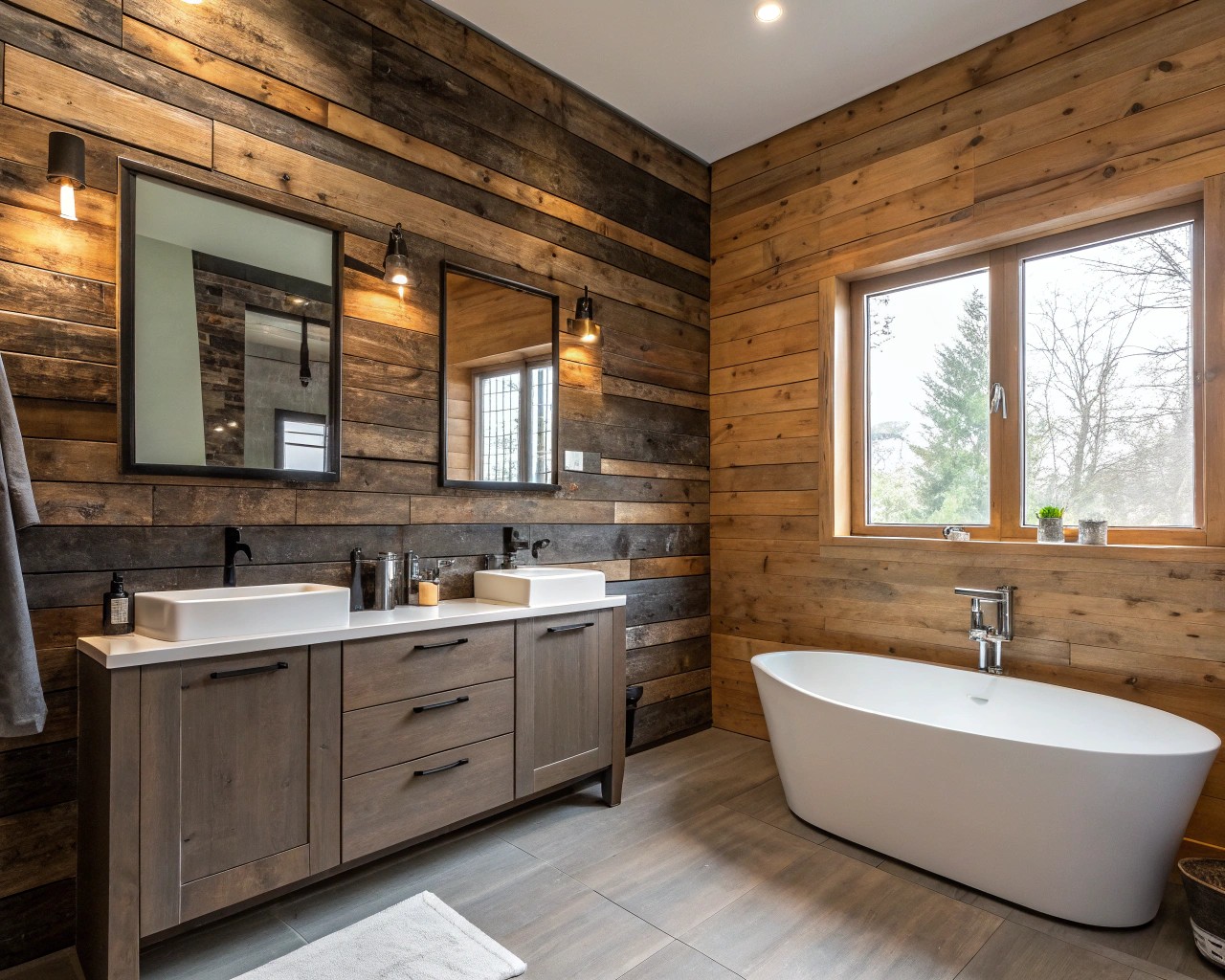 Reclaimed wood transforms spaces with its versatility and warm aesthetics.