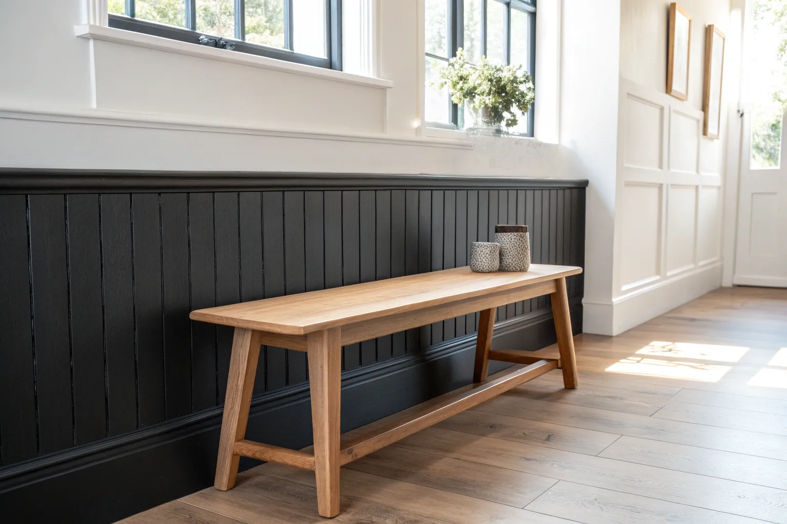 8+ Chic Black Wainscoting White Walls Ideas