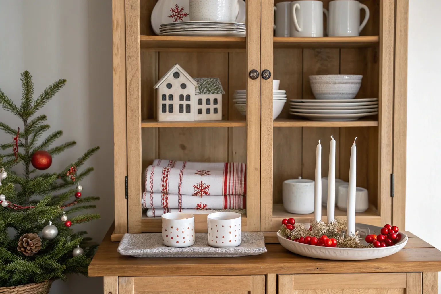 19+ Cozy Christmas Hutch Decorating Ideas