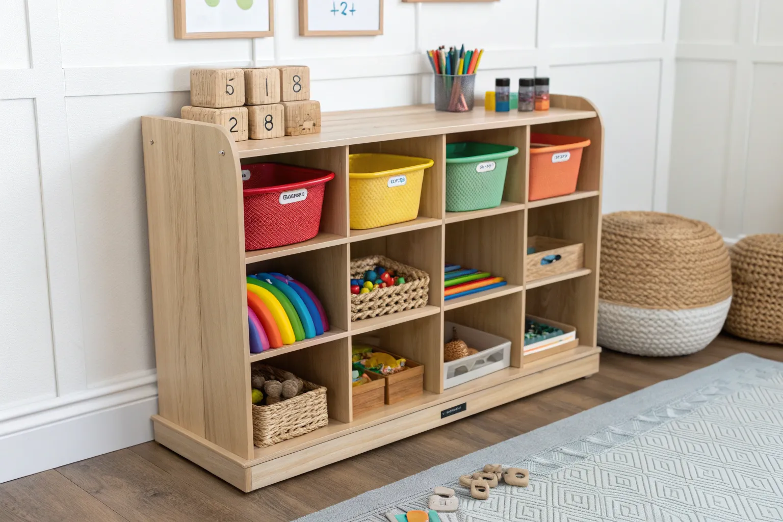 7+ Practical Daycare Storage Ideas with Wooden Bins
