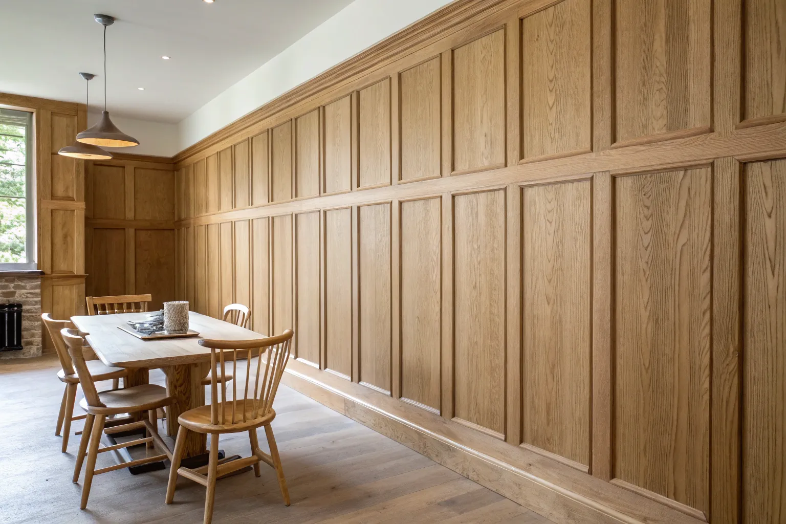 17+ Dining Room Wall Panelling Ideas for a Warm Wood Look