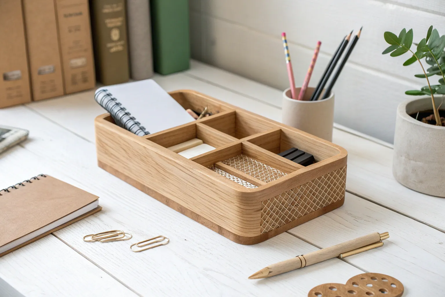 10+ Smart DIY Desk Organizer Ideas in Wood