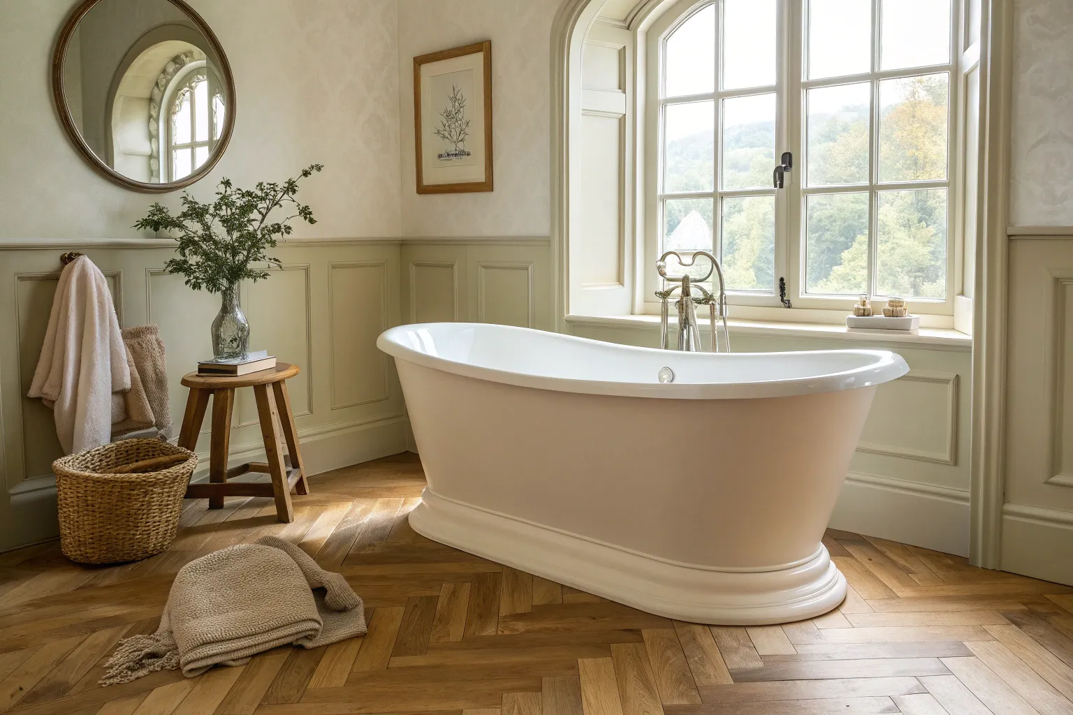 12+ Elegant French Country Bathroom Ideas with Wood Accents