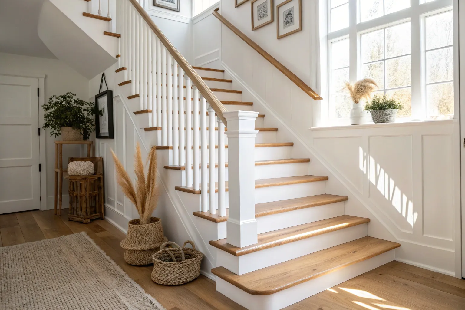 14+ Stylish Finished Staircases Ideas for a Warm Wooden Look