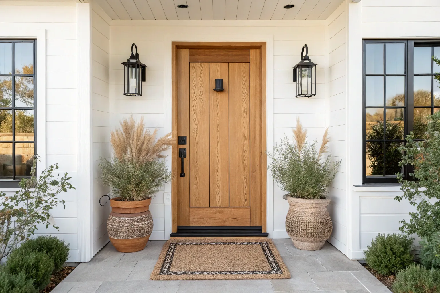 7+ Inviting Front Door Entryway Ideas with Warm Wood Touches