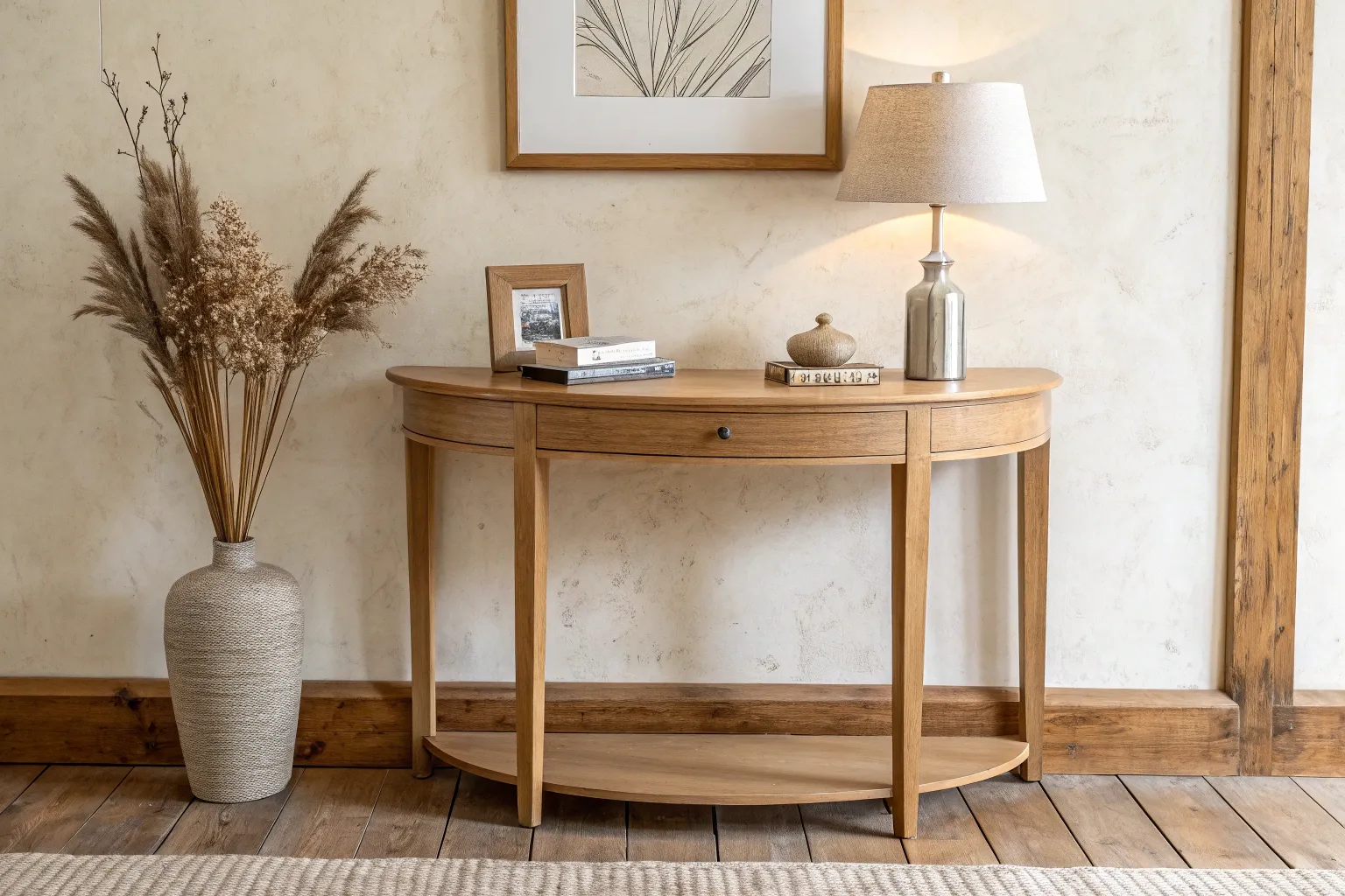 16+ Rustic Half Moon Table Decor Ideas for Entryways