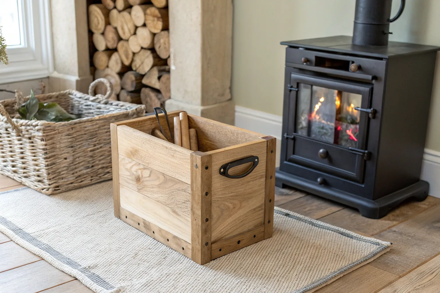 10+ Smart Kindling Box Ideas for a Tidy Fireplace Corner