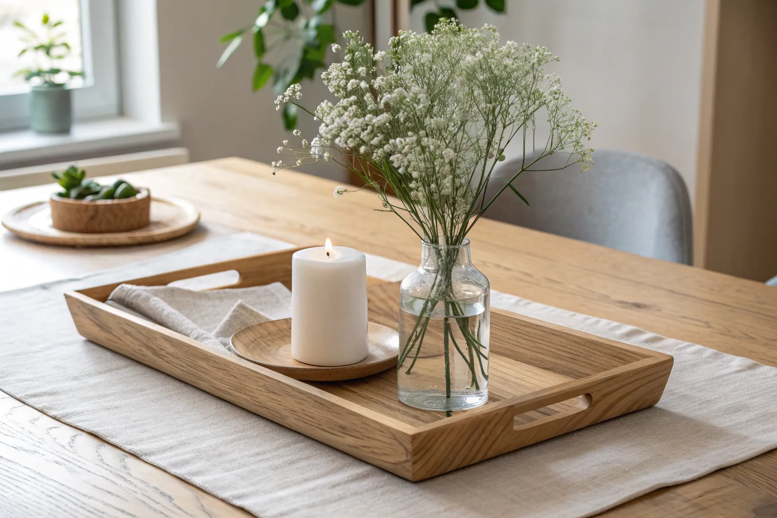 11+ Rustic Kitchen Table Centerpiece Ideas with Wood Accents