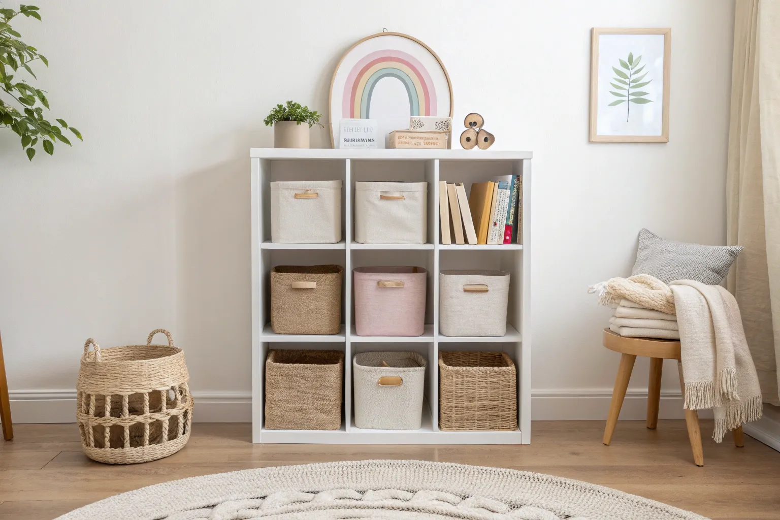 14+ Smart Nursery Cube Storage Ideas with a Warm Wood Look