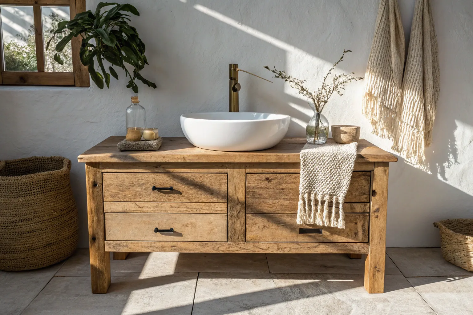 18+ Charming Rustic Bathroom Decor Ideas Using Wood Accents