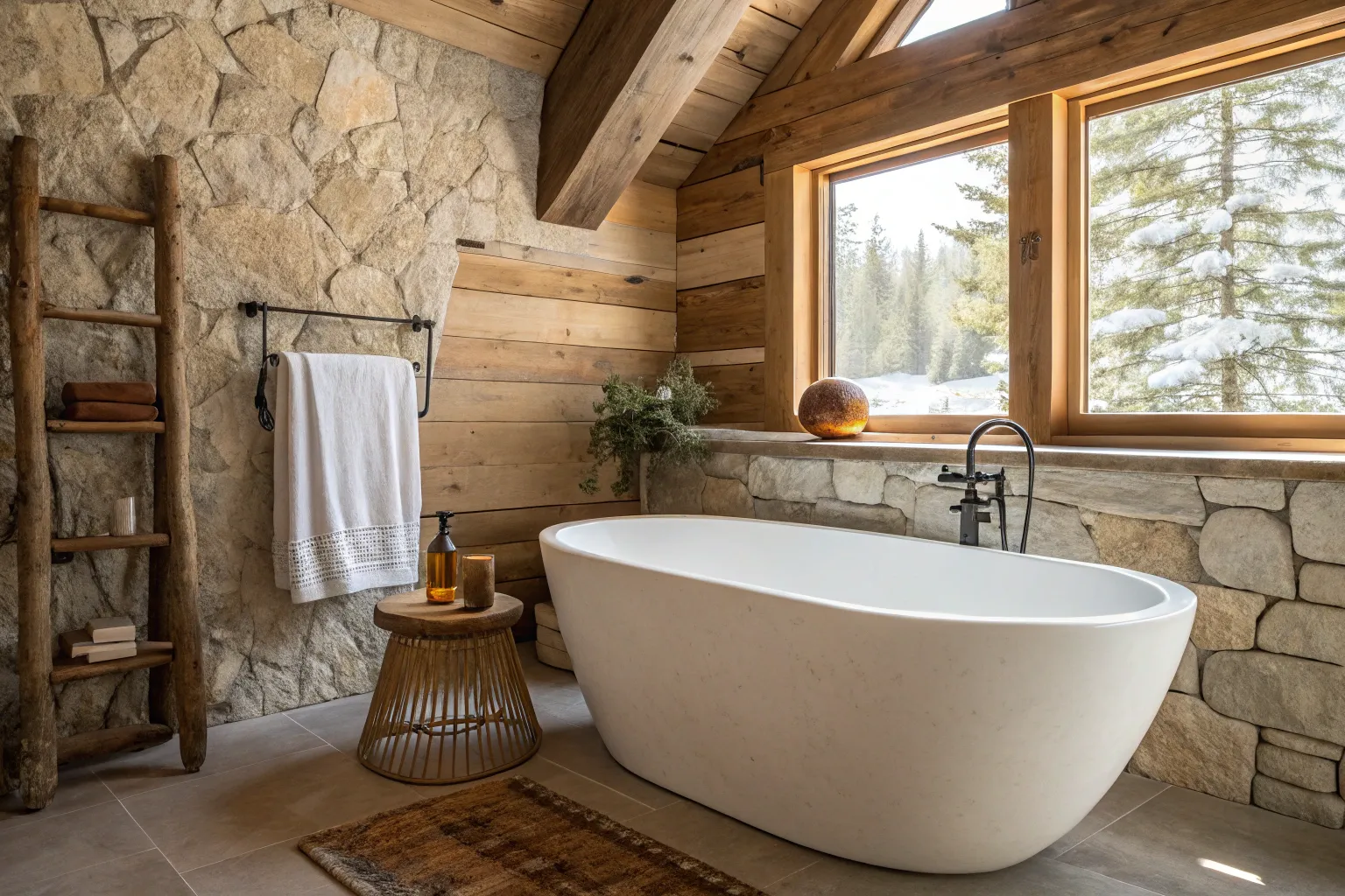 19+ Cozy Rustic Bathtub Ideas for a Warm, Spa-Like Bath
