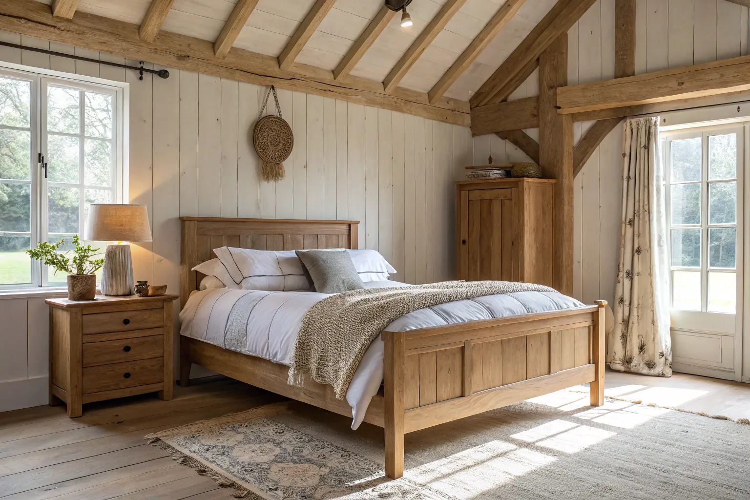 15+ Cozy Rustic Country Bedroom Ideas with Warm Wood Touches