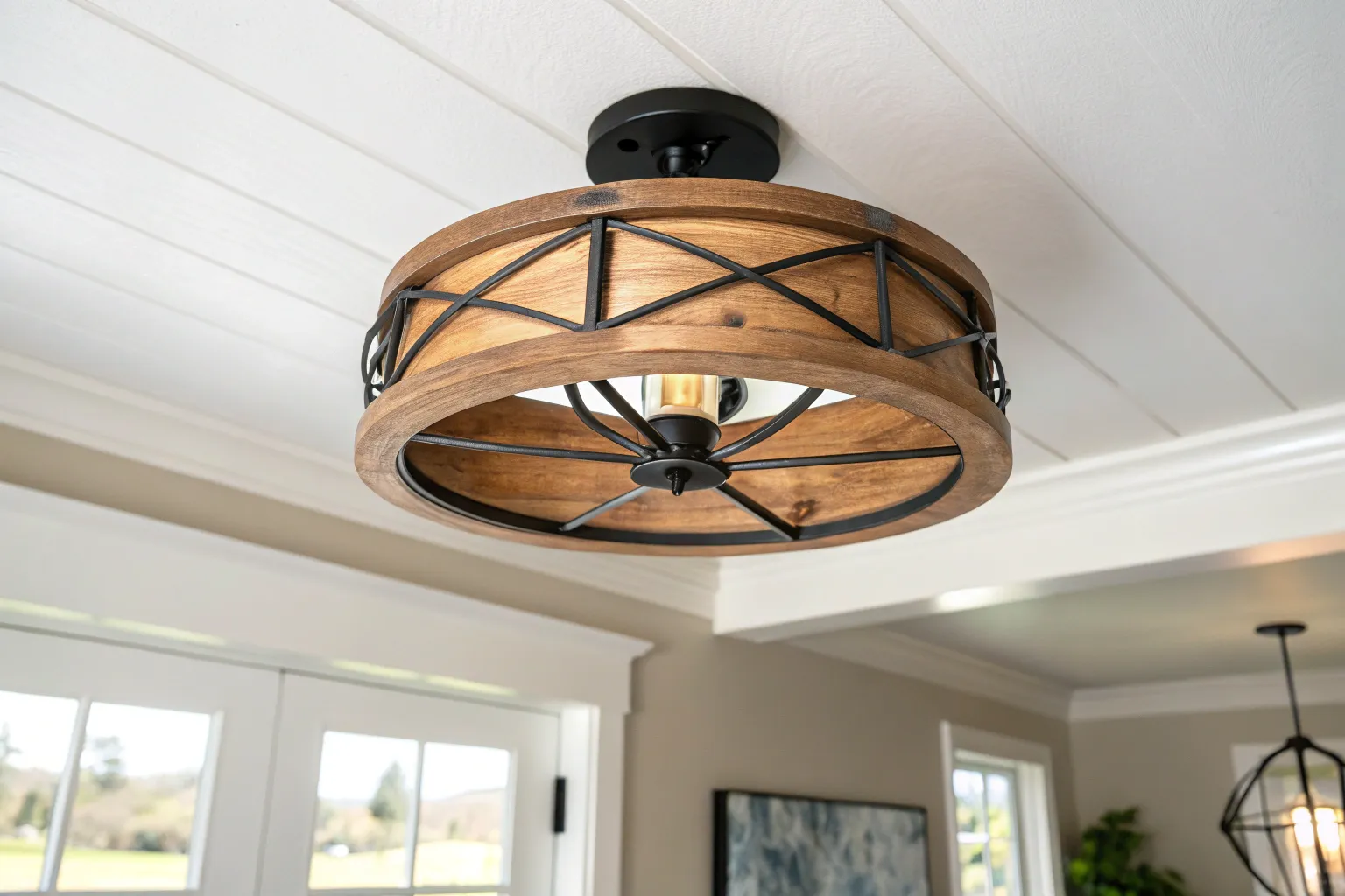 11+ Cozy Rustic Flush Mount Ceiling Lights Ideas