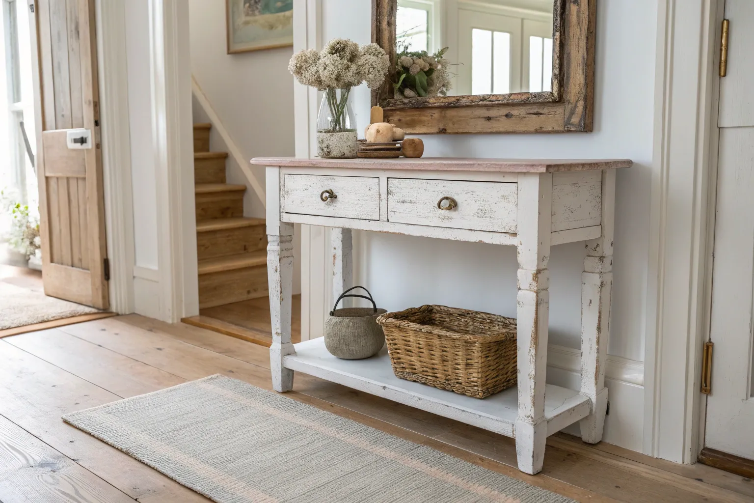 12+ Shabby Chic Entryway Ideas with Rustic Wood Charm