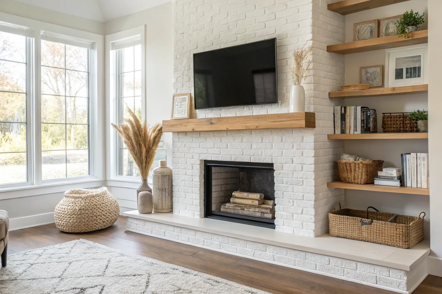 16+ Warm Transitional Fireplace Ideas with Wood Accents