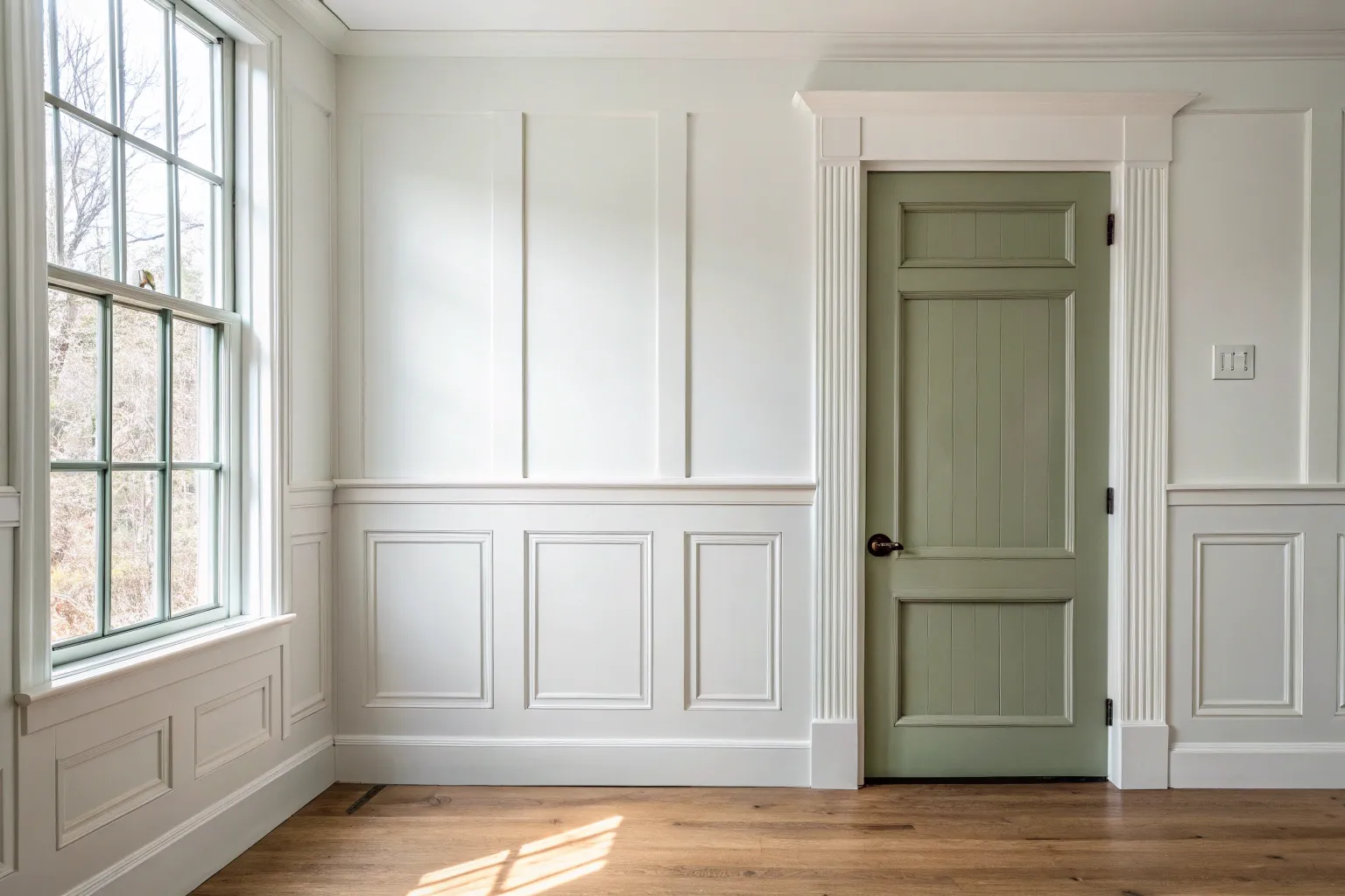 13+ White Walls Colored Trim Ideas for a Warm Wood Trim Look