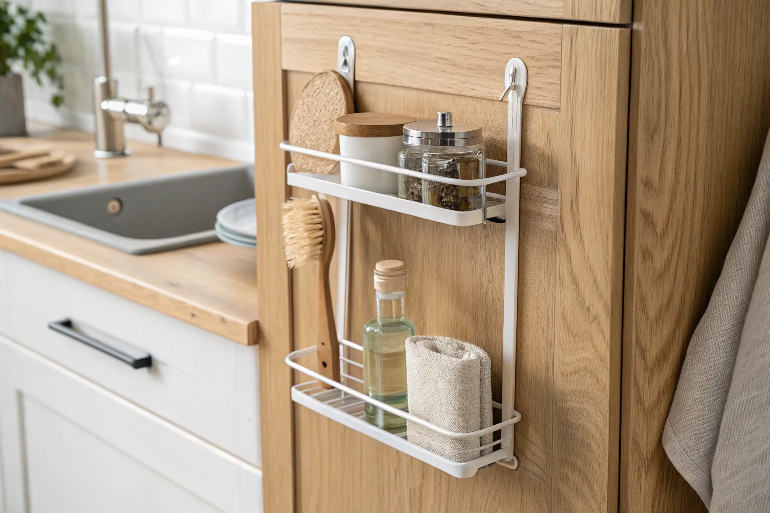 13+ Clever Cabinet Door Holder Ideas for Easy Kitchen Storage