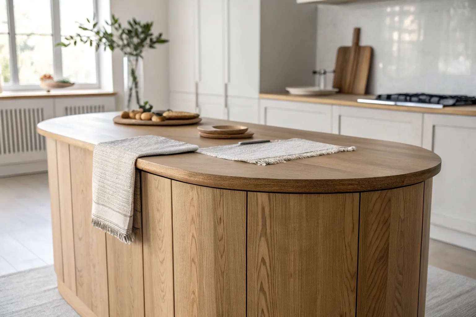 18+ Stylish Curved Kitchen Island Ideas for Warm Wood Kitchens