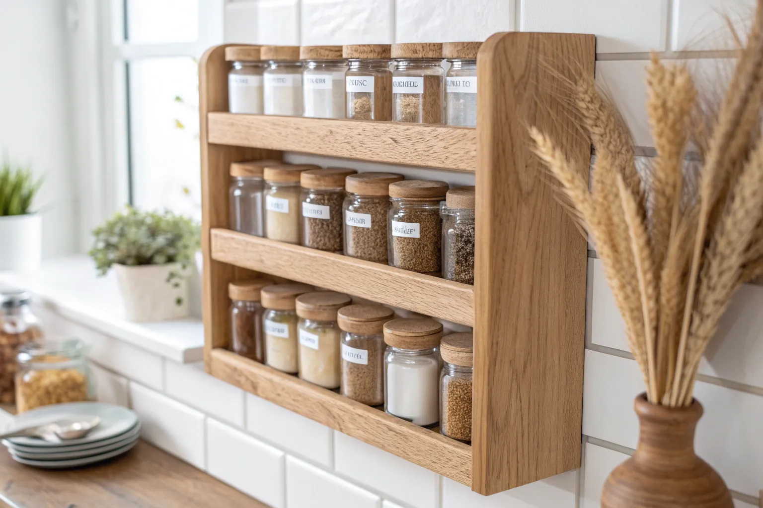 14+ Smart DIY Spice Rack Wood Ideas for a Tidy Kitchen