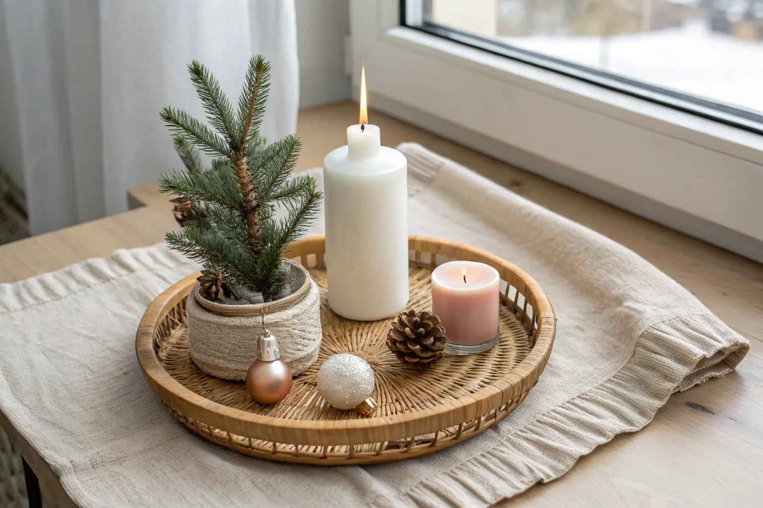 17+ Cozy End Table Christmas Decor Ideas