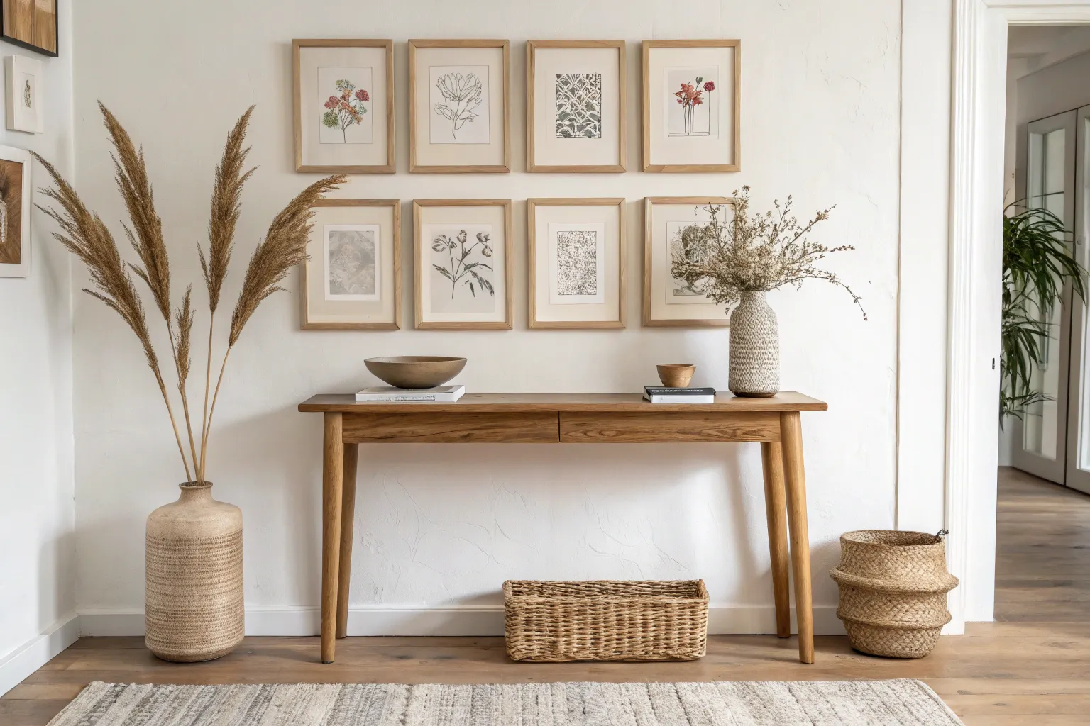 15+ Stylish Entryway Wall Decorating Ideas with Wood Accents