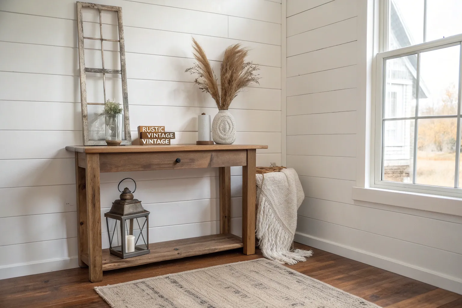 18+ Cozy Farmhouse Entry Table Decor Ideas for a Welcoming Hall