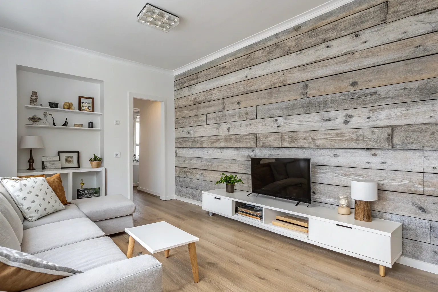 14+ Stylish Faux Wood Wall Ideas for a Warm Home