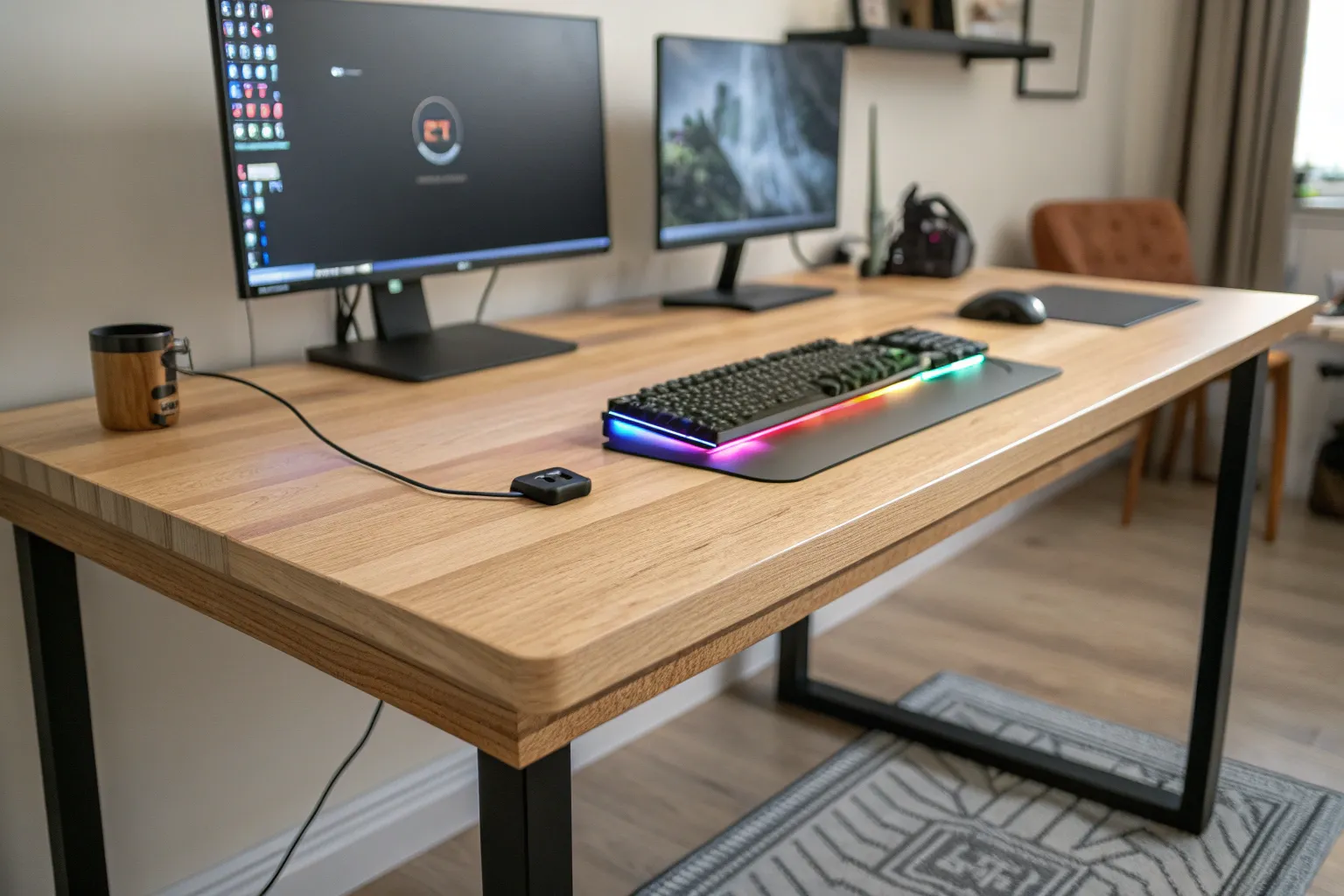 17+ Gaming Desk Decor Ideas in Warm Wood Tones
