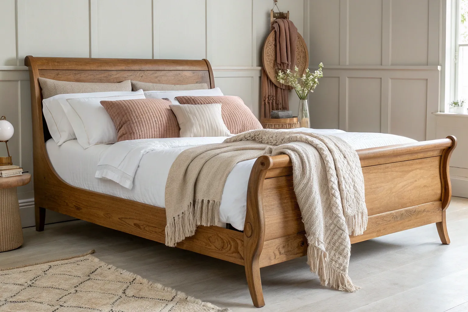 16+ Cozy Ideas: How to Style a Sleigh Bed
