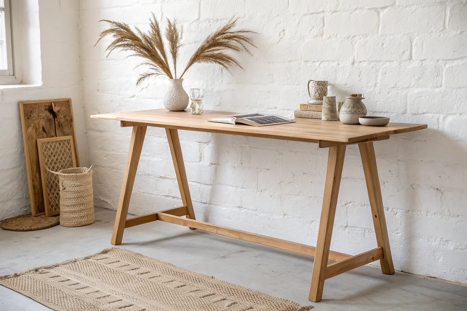 18+ Stylish Long Desk Ideas for Woodworking-Friendly Home Offices