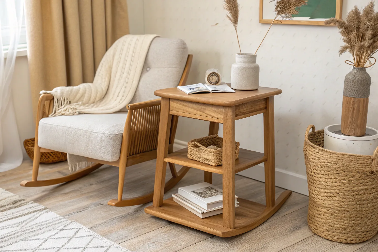 16+ Cozy Nursery Side Table Ideas in Warm Wood