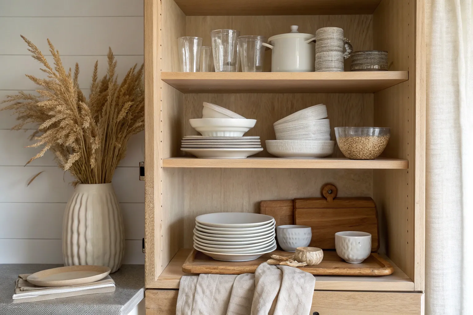 13+ Stylish Open Cabinet Kitchen Ideas with Warm Wood Touches