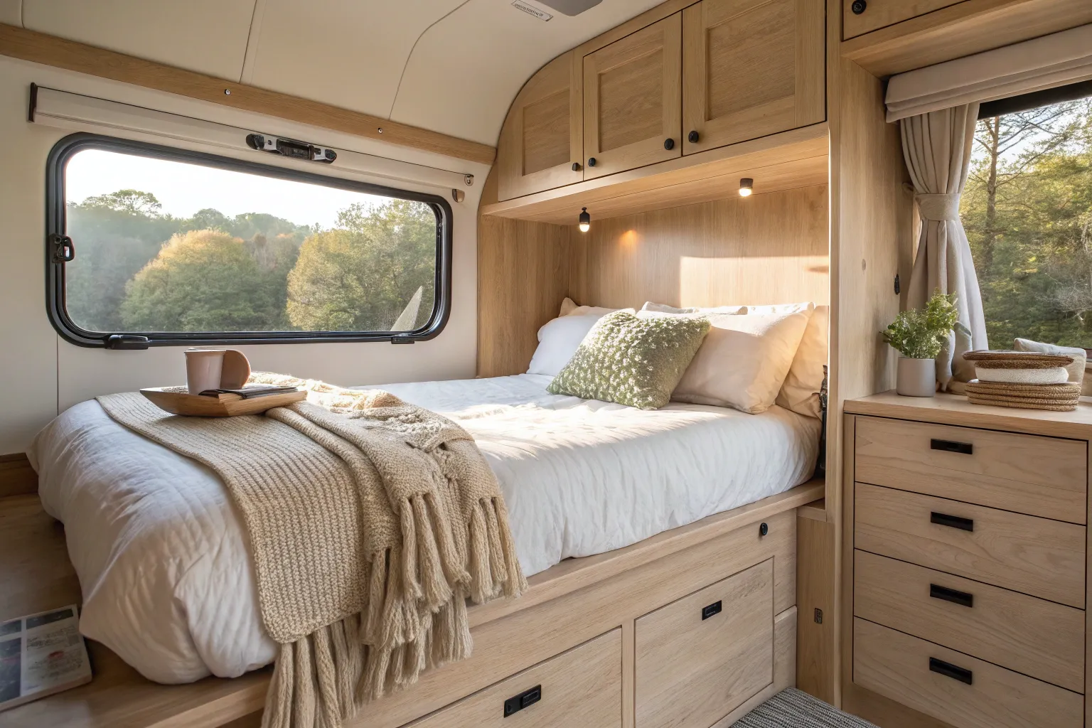 15+ RV Bed Ideas with Space-Saving Wood Builds