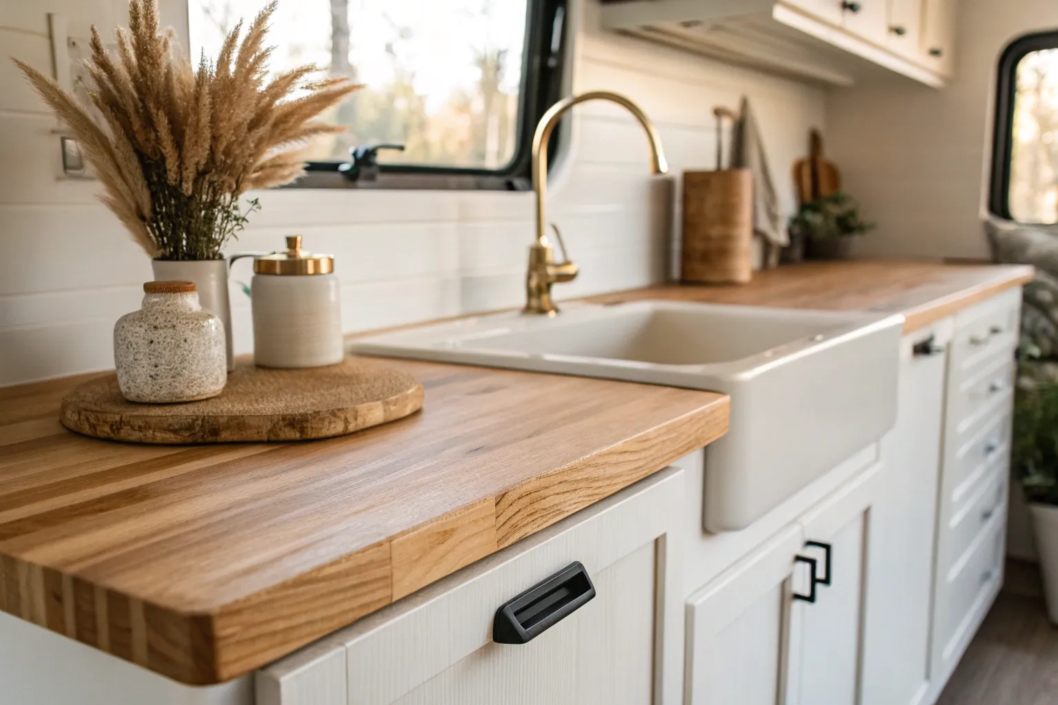 17+ Stylish RV Countertop Ideas in Wood & Laminate