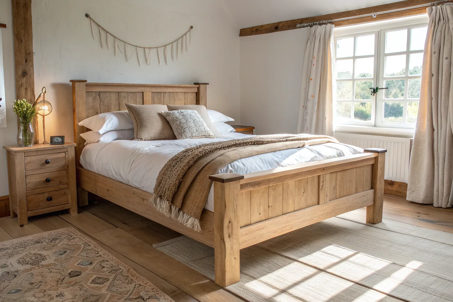 19+ Cozy Small Farmhouse Bedroom Ideas with Warm Wood Touches