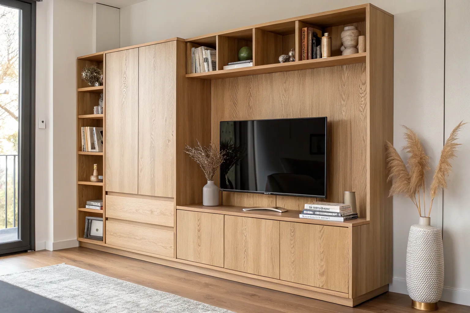 14+ Stylish TV Wall Unit Ideas in Wood for Modern Homes