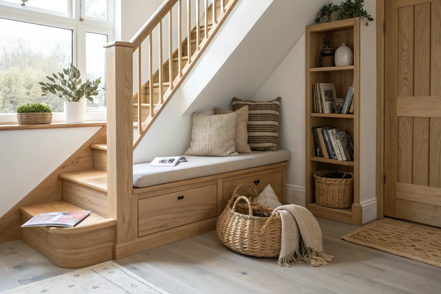 11+ Under Stair Decor Ideas with Warm Wooden Touches